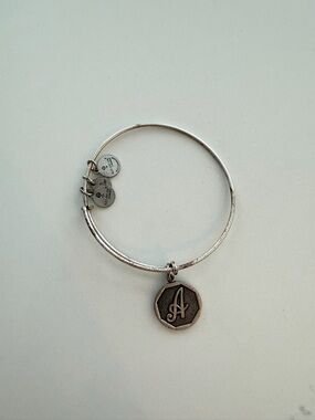 Alex and Ani Silver-Tone Initial A Charm Bangle